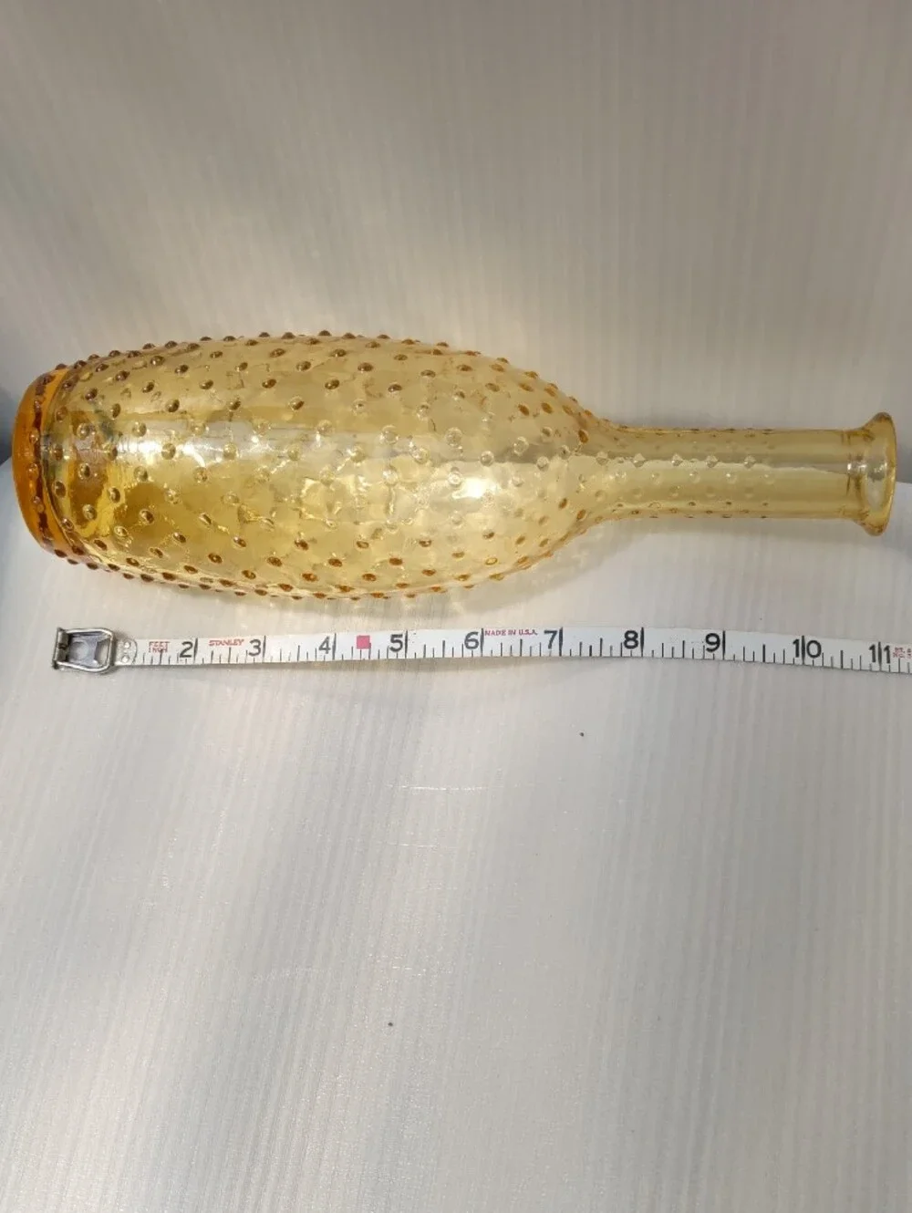 Vintage Amber Hobnail Glass Decanter/Vase